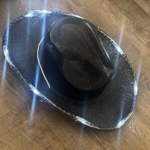 Black Cowboy Hat with LED Lights